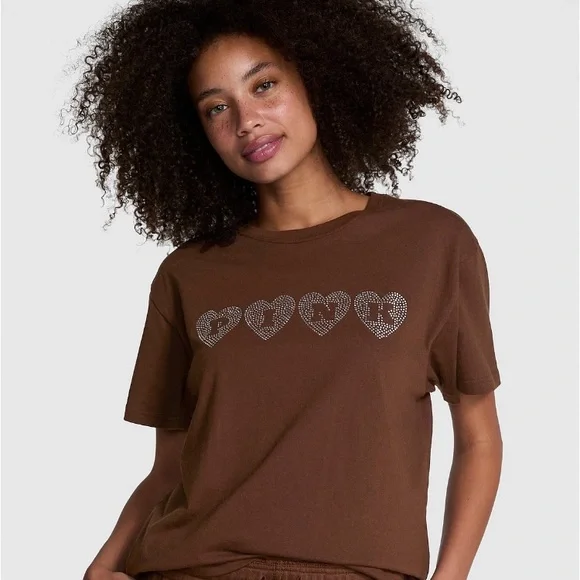 🔥VS Pink ✨bling✨ short sleeve campus tee sz XXL NWT - Picture 5 of 9